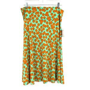 LuLaRoe Azure NWT Green with Oranges Women's‎ Skirt Size XL